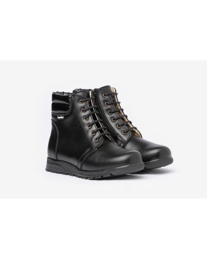 per Bambina STIVALETTI SCOLASTICI IN PELLE ANGELITOS 480 NERO NEGRO