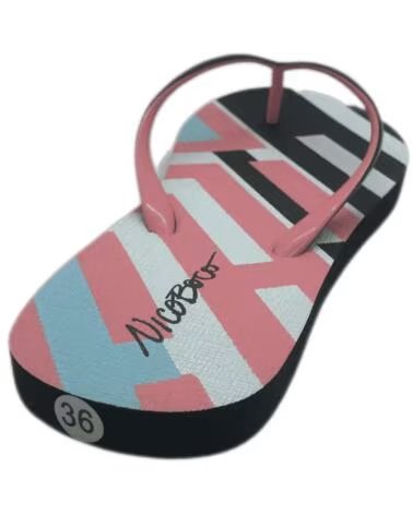Chanclas de Mujer NICOBOCO DE ZAIRA ESTAMPADAS NEGRO