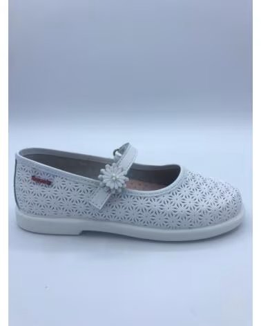 Sapatos de Menina XIQUETS MERCEDITAS EM PELE GRAVADA BLANCO