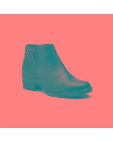 JAM Botines de piel para mujer con tacon bajo y detalle metalico lateral Tallas 36 a 41 Modelo 6400 NEGRO