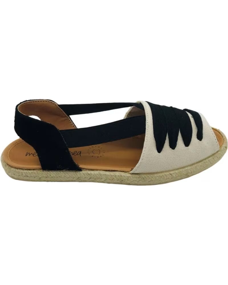 Woman shoes CM MEDITERRANEA FLAT ESPADRILLES 50135 WITH ELASTIC BANDS NEGRO