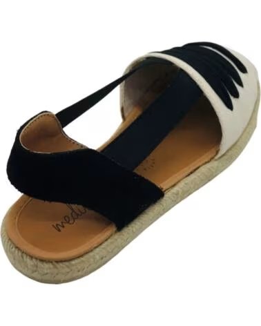 Woman shoes CM MEDITERRANEA FLAT ESPADRILLES 50135 WITH ELASTIC BANDS NEGRO
