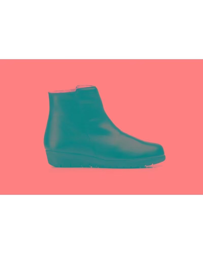 JAM Botines de piel para mujer con forro de borreguillo y cremallera lateral Tallas 36 a 41 Modelo 7741 NEGRO