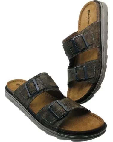 HERREN SANDALE INBLU BU000016 VERSTELLBARER PANTOLETTEN STIL MARRON