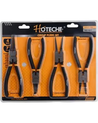 HOTECHE 4-TEILIGES SEEGERRINGZANGEN-SET 7 ZOLL 101401 MULTICOLOR