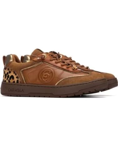 CARMELA 162504 SNEAKER IN CAMEL MIT ANIMAL-PRINT-DETAILS