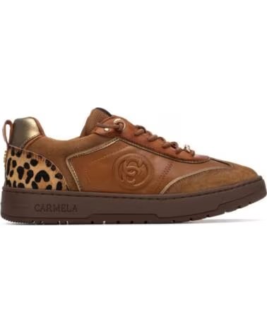 CARMELA 162504 SNEAKER IN CAMEL MIT ANIMAL-PRINT-DETAILS
