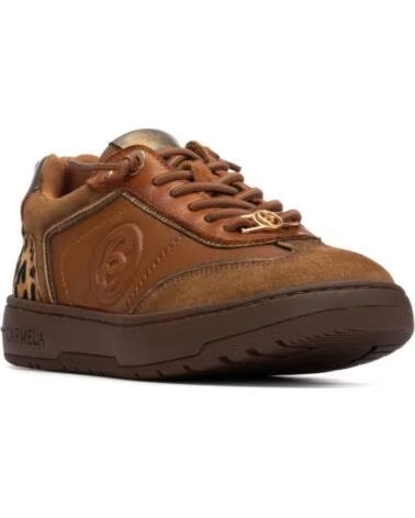 CARMELA 162504 SNEAKER IN CAMEL MIT ANIMAL-PRINT-DETAILS