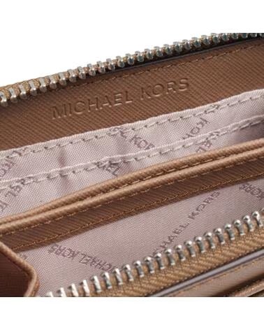 MICHAEL KORS JET SET TRAVEL MEDIUM SAFFIANO LEATHER WALLET MARRóN OSCURO