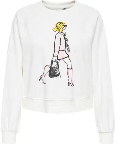 SUDADERA ONLY PARA MUJER CON ESTAMPADO BLANCO