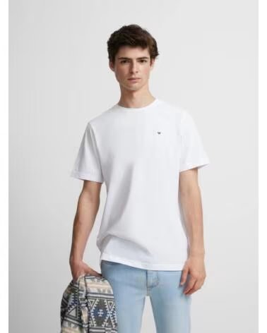 MAGLIETTA SILBON CON LOGO RICAMATO MANICA CORTA 124603 UOMO BIANCO BLANCO