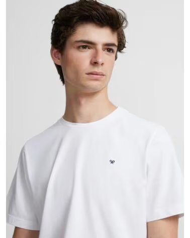 MAGLIETTA SILBON CON LOGO RICAMATO MANICA CORTA 124603 UOMO BIANCO BLANCO