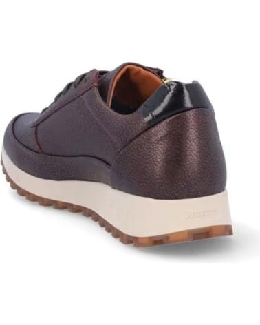 ZAPATILLAS CASUAL KANGAROOS DE PIEL METALIZADA BURDEOS CON CREMALLERA ROJO