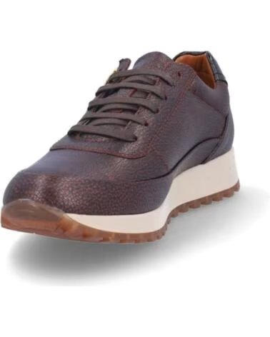 ZAPATILLAS CASUAL KANGAROOS DE PIEL METALIZADA BURDEOS CON CREMALLERA ROJO
