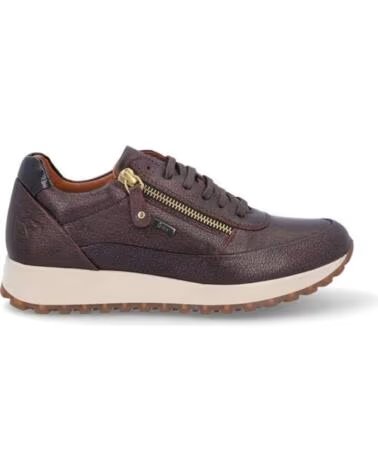 ZAPATILLAS CASUAL KANGAROOS DE PIEL METALIZADA BURDEOS CON CREMALLERA ROJO