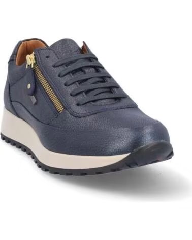 SNEAKERS CASUAL KANGAROOS IN PELLE METALLIZZATA BLU MARINO CON CERNIERA AZUL
