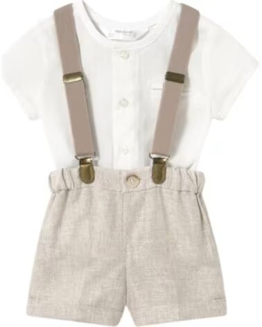 MAYORAL Conjuntos de ropa para bebes nino 1215 Set camisa y pantalon BEIGE