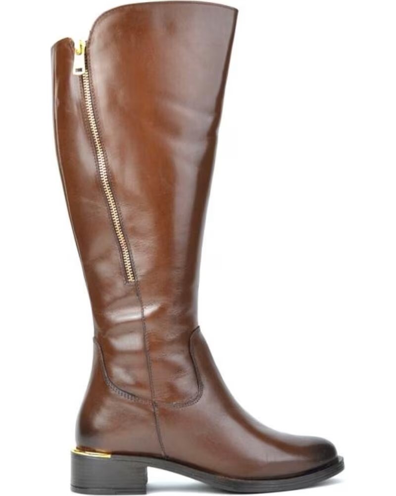 CARAMELO STIVALI ALTI DA DONNA CAR513-13 IN PELLE MARRONE PIEL CAFEPIEL CAFE