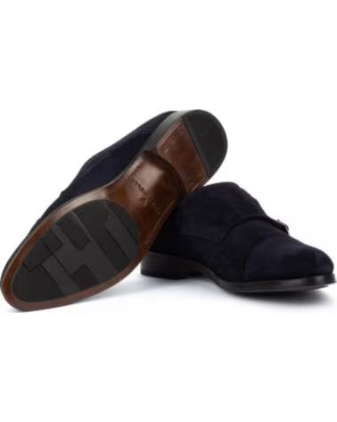 MARTINELLI HERRENSCHUHE AUS VELOURSLEDER MIT DOPPELSCHNALLE IN MARINEBLAU MARINO
