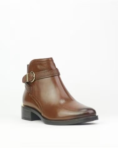 CARAMELO BOTTINES FEMME CAR410-3 EN CUIR MARRON PIEL CUEROPIEL CUERO