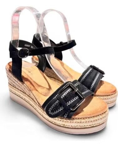 TIMBOS Sandalia cuna esparto mujer negro 133357 NEGRO