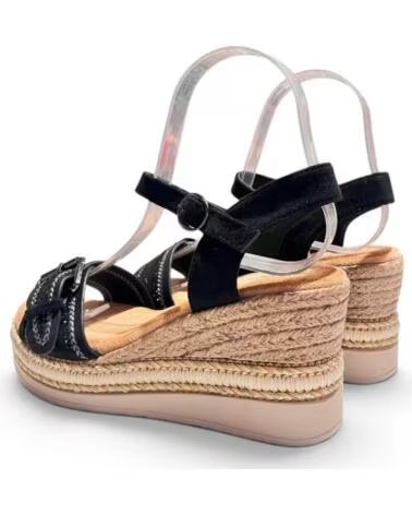 TIMBOS Sandalia cuna esparto mujer negro 133357 NEGRO