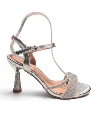 TIMBOS SANDÁLIA DE FESTA COM SALTO E DETALHES EM STRASS 133351 PLATEADO