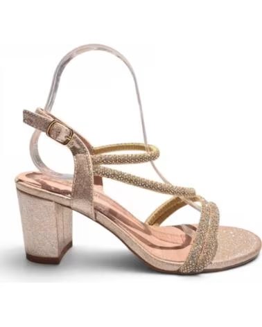 TIMBOS SANDÁLIA DE FESTA DE SALTO COM BRILHOS 133353 OURO AMARILLO