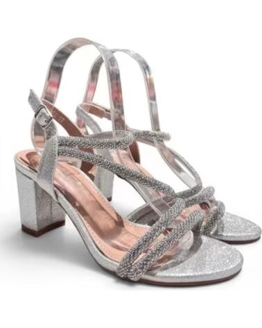 TIMBOS Sandalia tacon fiesta de mujer plata 133354 PLATEADO