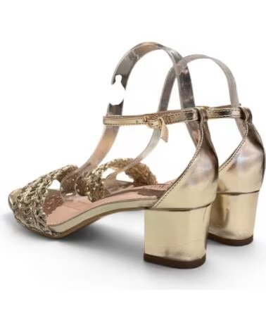 TIMBOS SANDÁLIA DE FESTA COM SALTO E DETALHE TRANÇADO 133130 OURO AMARILLO