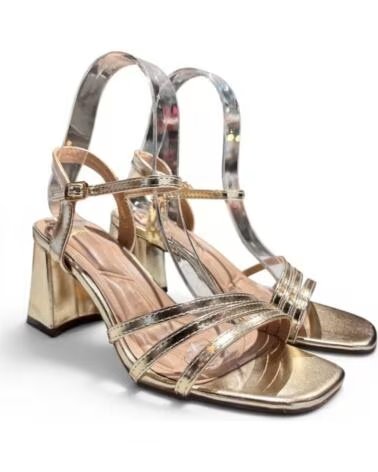 TIMBOS SANDÁLIAS DE SALTO PARA FESTAS, MODELO 133125 EM DOURADO AMARILLO