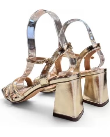 TIMBOS SANDÁLIAS DE SALTO PARA FESTAS, MODELO 133125 EM DOURADO AMARILLO