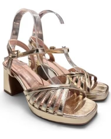 TIMBOS Sandalia tacon y plataforma fiesta oro 133123 AMARILLO
