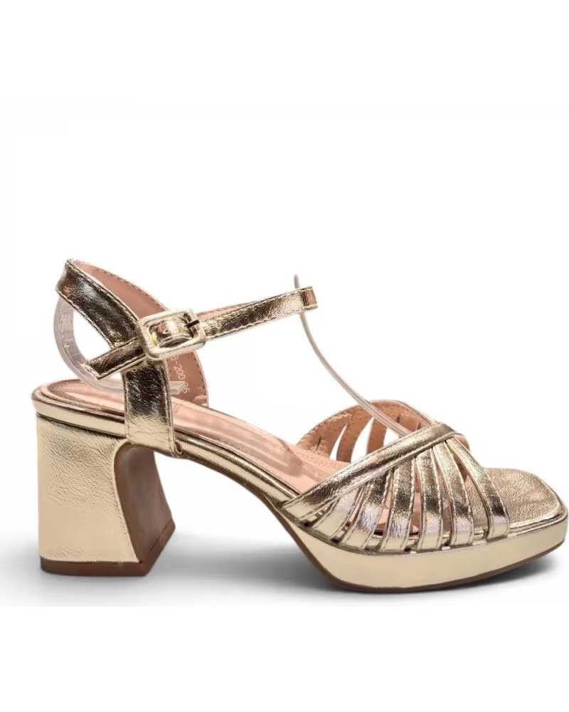 TIMBOS Sandalia tacon y plataforma fiesta oro 133123 AMARILLO