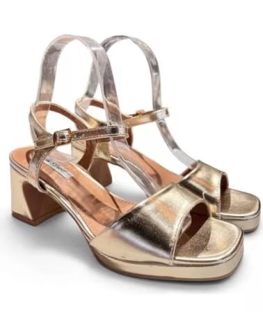 TIMBOS SANDÁLIA DE SALTO E PLATAFORMA PARA FESTA - OURO 133116 AMARILLO