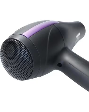 TM PROFESSIONAL HAIR DRYER ELECTRON TMHD120 BLACK AND PURPLE WITH DIFFUSER NEGRO