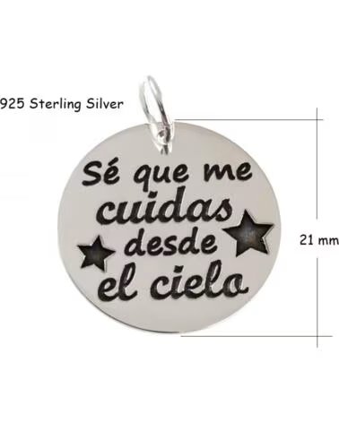 MINOPLATA Colgante De Plata Se Que Me Cuidas Desde El Cielo
