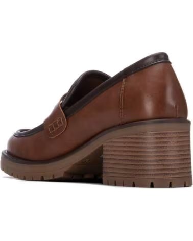 XTI DAMEN-LOAFER MIT BREITEM ABSATZ, PLATEAU UND PROFILSOHLE 146084 CAMEL