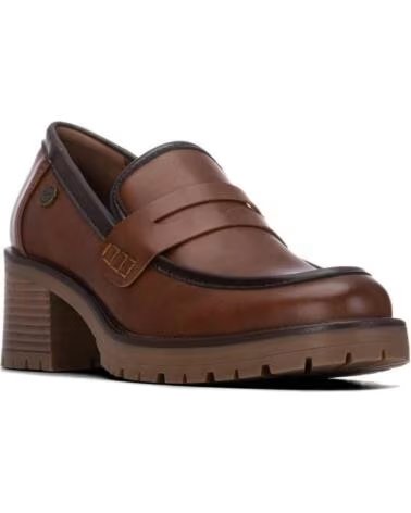 XTI DAMEN-LOAFER MIT BREITEM ABSATZ, PLATEAU UND PROFILSOHLE 146084 CAMEL