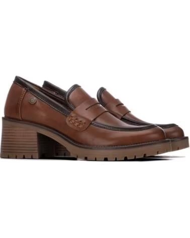 XTI DAMEN-LOAFER MIT BREITEM ABSATZ, PLATEAU UND PROFILSOHLE 146084 CAMEL