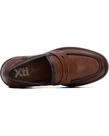 XTI DAMEN-LOAFER MIT BREITEM ABSATZ, PLATEAU UND PROFILSOHLE 146084 CAMEL