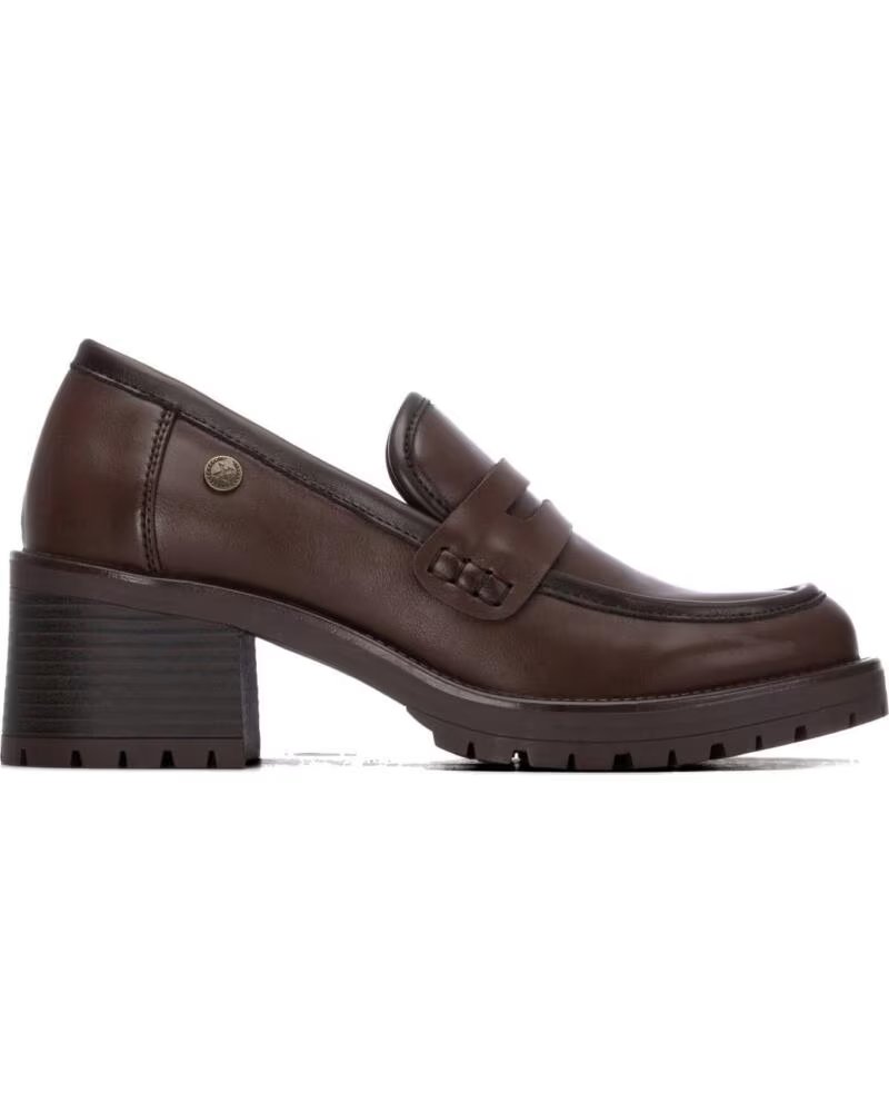 XTI WOMEN´S WIDE HEEL PLATFORM LOAFER WITH TRACK SOLE 146084 MARRON