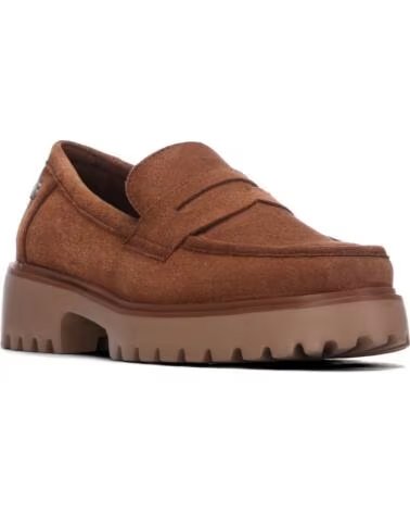 REFRESH 176030 TRACK HEEL LOAFER IN CAMEL SUEDE