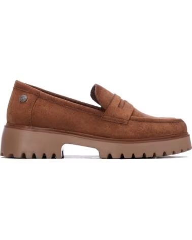 REFRESH 176030 TRACK HEEL LOAFER IN CAMEL SUEDE