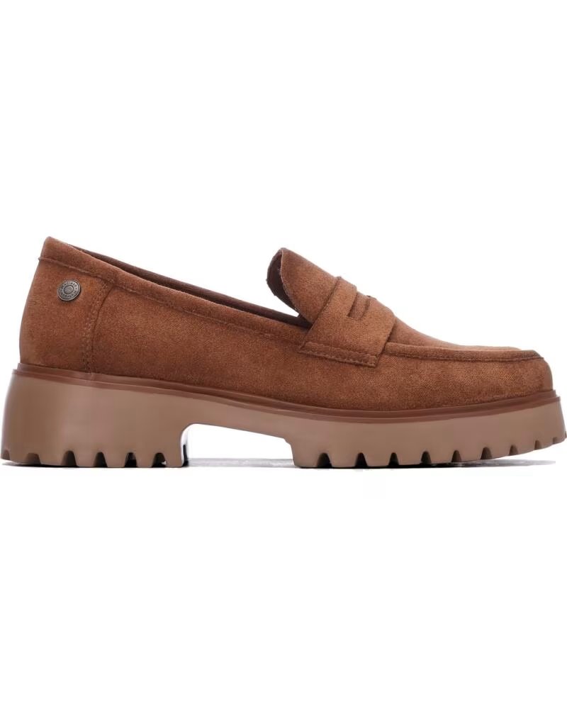 REFRESH 176030 TRACK HEEL LOAFER IN CAMEL SUEDE