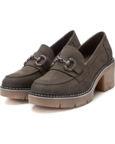 REFRESH 171417 MOCASSINI CON TACCO LARGO E PLATFORM KAKI