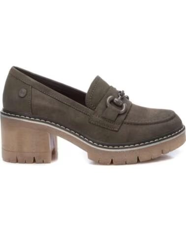 REFRESH 171417 MOCASSINI CON TACCO LARGO E PLATFORM KAKI