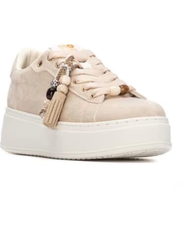 REFRESH ZAPATILLAS 176187 BEIGE CON PLATAFORMA Y ABALORIOS