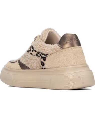 REFRESH ZAPATILLAS 176236 DE PLATAFORMA EN TONO BEIGE CON DETALLES DE PELO Y ANIMAL PRINT