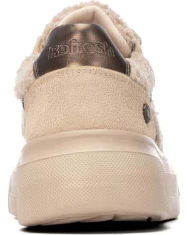 REFRESH ZAPATILLAS 176236 DE PLATAFORMA EN TONO BEIGE CON DETALLES DE PELO Y ANIMAL PRINT